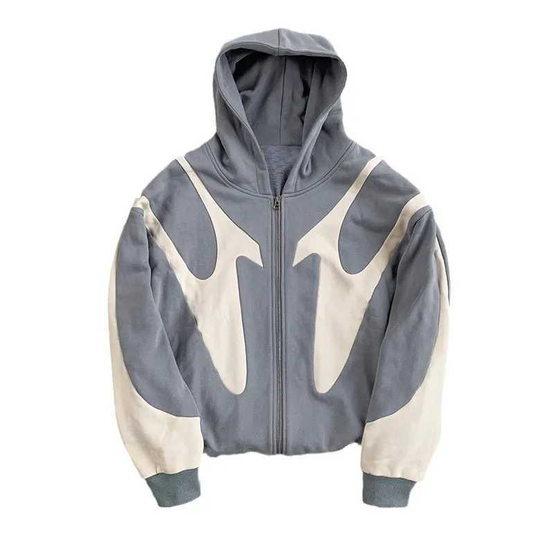 American Retro Letter Printed Devil Pattern Hoodie Y2k Harajuku Casual Couple Zipper Hoodies Sweatshirt Fashion Mens Clothing W250612