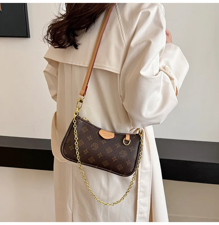 Free Shipping Single Shoulder Crossbody Texture Hand Armpit New Mahjong Bag Temperament Fashion Color Contrast Free shipping
