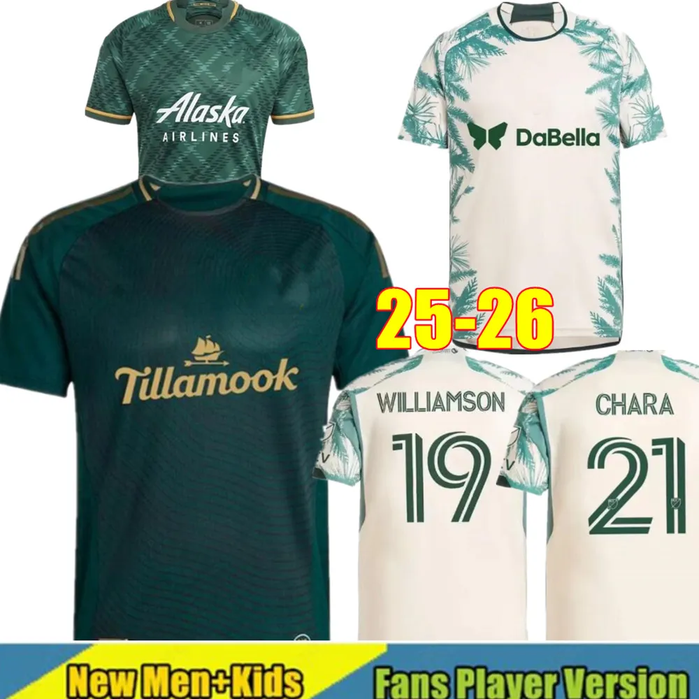 25 26 Portland CHARA soccer jerseys Timbers WILLIAMSON MOSQUERA MORENO MATURE ANTONY CHARA LORIA UNITES US jersey football shirts away