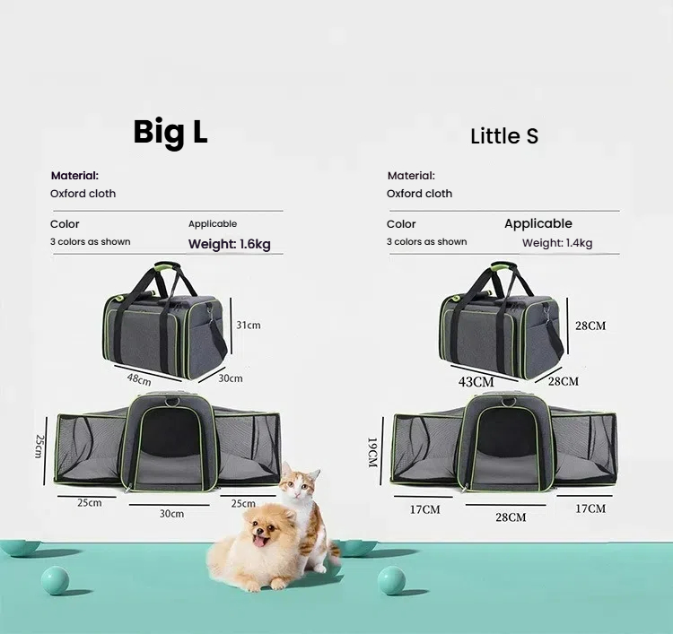 Expandable Airline Approved Pet Carrier Bag for Cats and Small Dogs