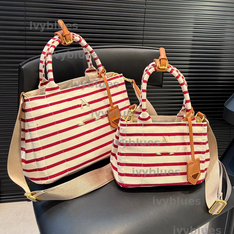 Luxury Tote Bag Designer Canvas Shopping Bag For Women High Quality Stripes Wearproof Bags Casual Travel Daily Outfit 2color
