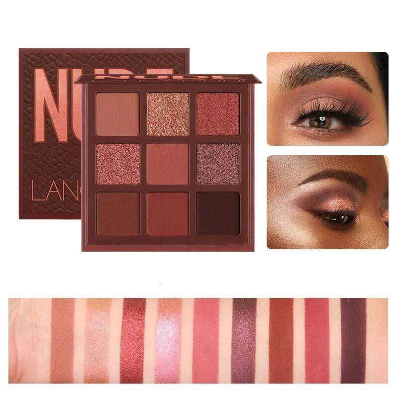 9 Colors Nude Makeup Palette Matte Shimmer Eye Pigmented Powder Make Up New Warm Earth Color Eyeshadow free shipping