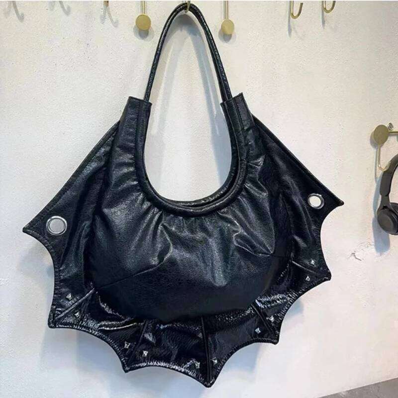 Women's Bags New Black Women Shoulder Vintage Punk Goth Fashion Designer Pu Leather Tote Bag Large Capacity Rivet Handbag
