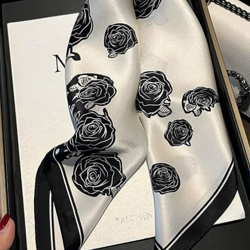 Trendsetting Women's Lijing Satin Scarves: Stylish 70cm x 70cm Silk Squares for Multiple Uses