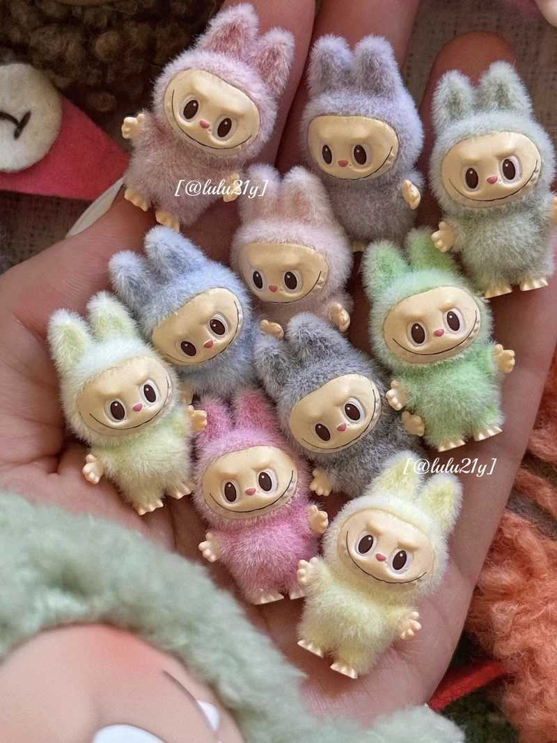 Mini Plush Pullcloth Blind Box Small Doll Labubu Doll Vinyl Baby Bag Pendant Cute Grain Handmade Diy Jewelry Accessories X250612