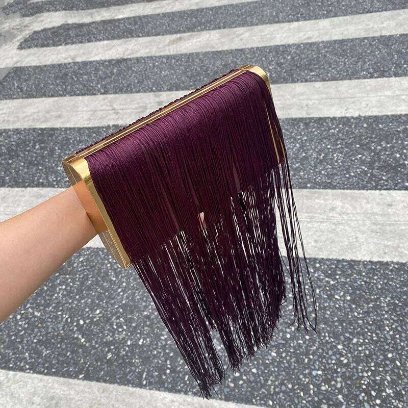 Women's Bags Designer Fashion Retro Long Tassel Box With Simple Design Small Square Clutch Crossbody Bag