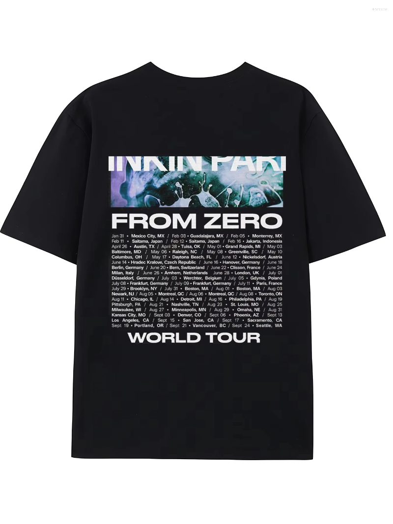 Women's T Shirts 2025 Linkins Park From Zero Merch Swirl Tour Print T-Shirt Men's Top Tee Summer Clothing Women Tshirt Hip Hop