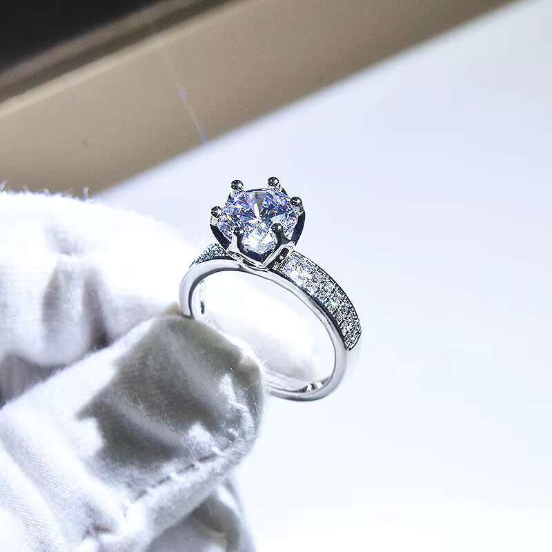 GOLD SILVER Island Gold Filled Ring for Women Anillos De Bizuteria White 2 Carats Diamond Anillos Mujer Pave Setting Jewelry