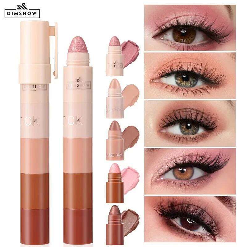 5 in 1 Eyeshadow Pencil Kit Veet Matte Pigment Shimmer Highlight Makeup Combination Pink Brown Mini Eye Shadow Pen Cosmetics free shipping