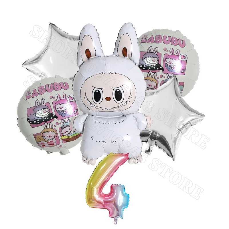 Labubu Baby Birthday Par Balloons Decorations Baby Shower Balloon Decoration Cute Balloons Character Peripherals GiftsXJ250612