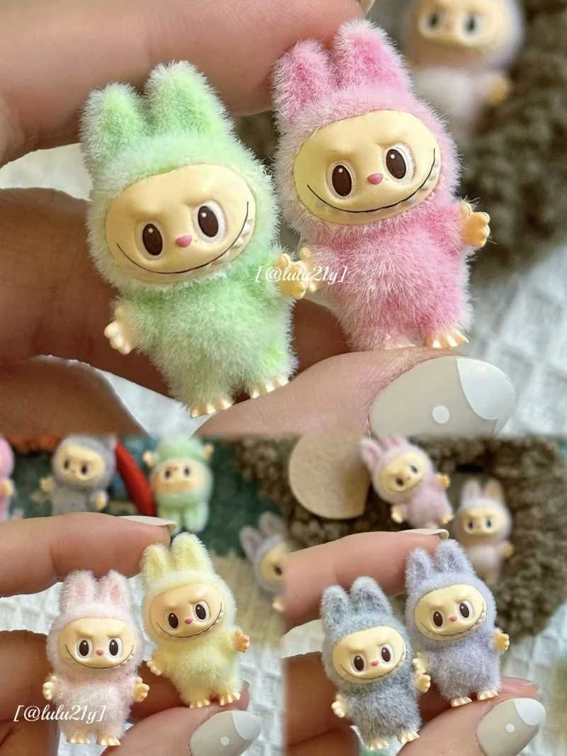 Mini Plush Pullcloth Blind Box Small Doll Labubu Doll Vinyl Baby Bag Pendant Cute Grain Handmade Diy Jewelry Accessories X250612