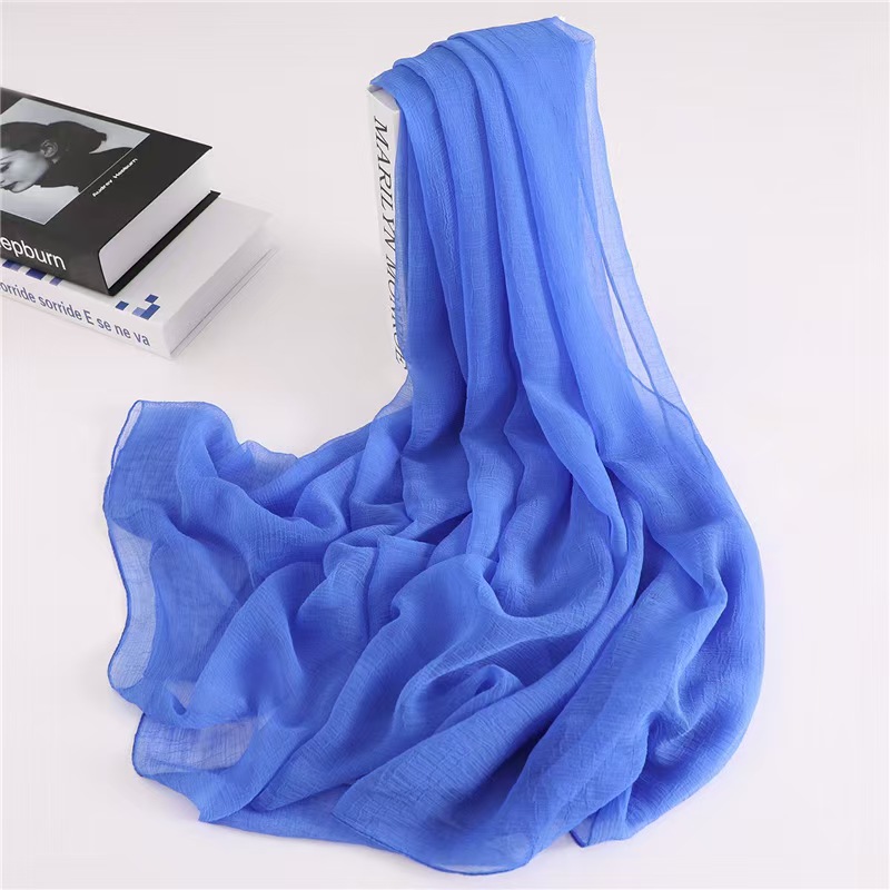 T953 solid color silk scarf sunscreen shawl versatile scarf silk ladies holiday beach towel headscarf thin