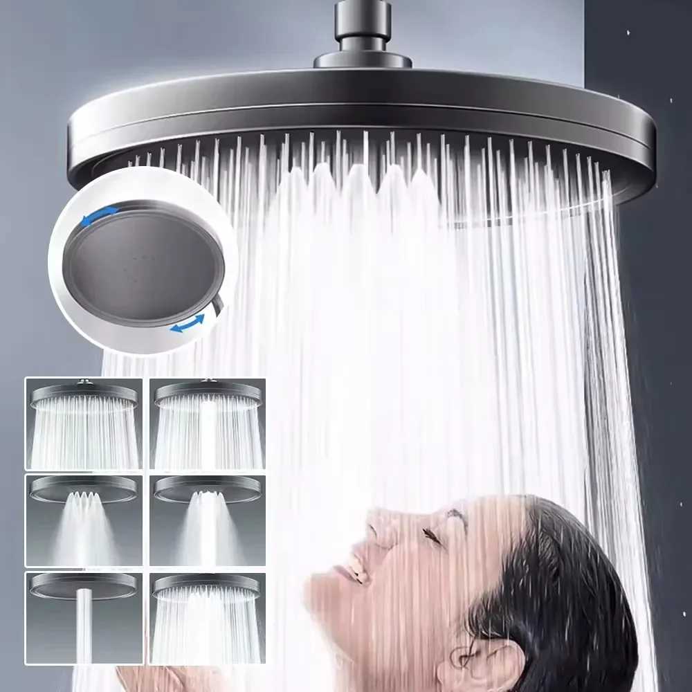 New 6 Modes Rainfall Shower Head Bathroom High Pressure Top Rain Showerheads 360 Rotation Top Spray Shower Faucet Accessories X2506121