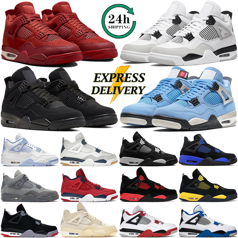 Shoes 4 Designer shoejordanshoes4 For Men Women 4s Basketball Sneakers Breathable Military Black Cat Bred White Oreo Sail Outdoor Sports Mens Trainers Size 36-47