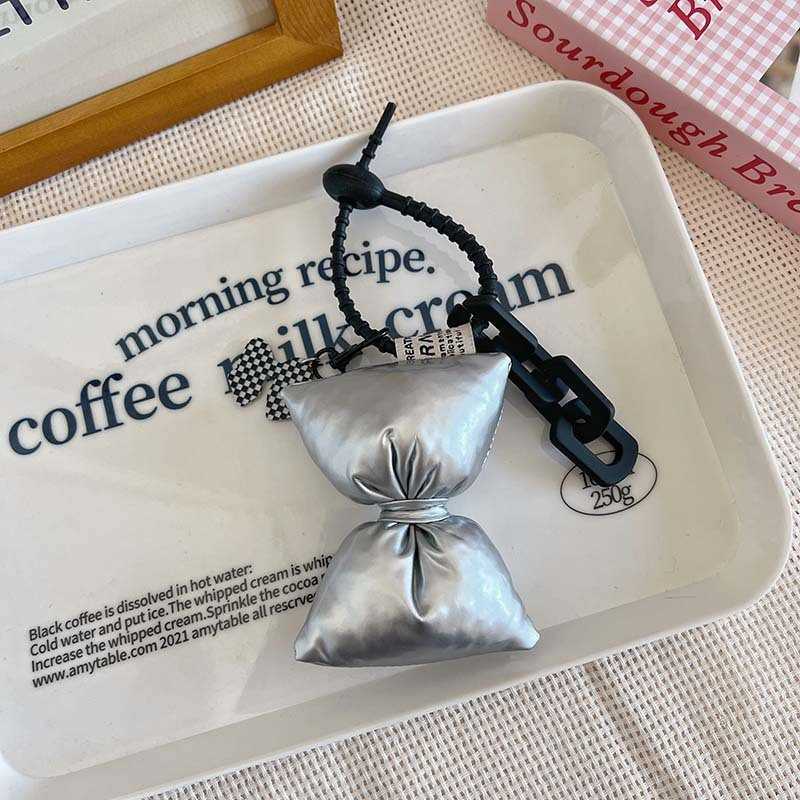 Cotton-Padded Leather Bowknot Sweet Trendy Girl Keychain Simple Cute Bag Pendant Fashion Versatile Hanging Decoration 250615