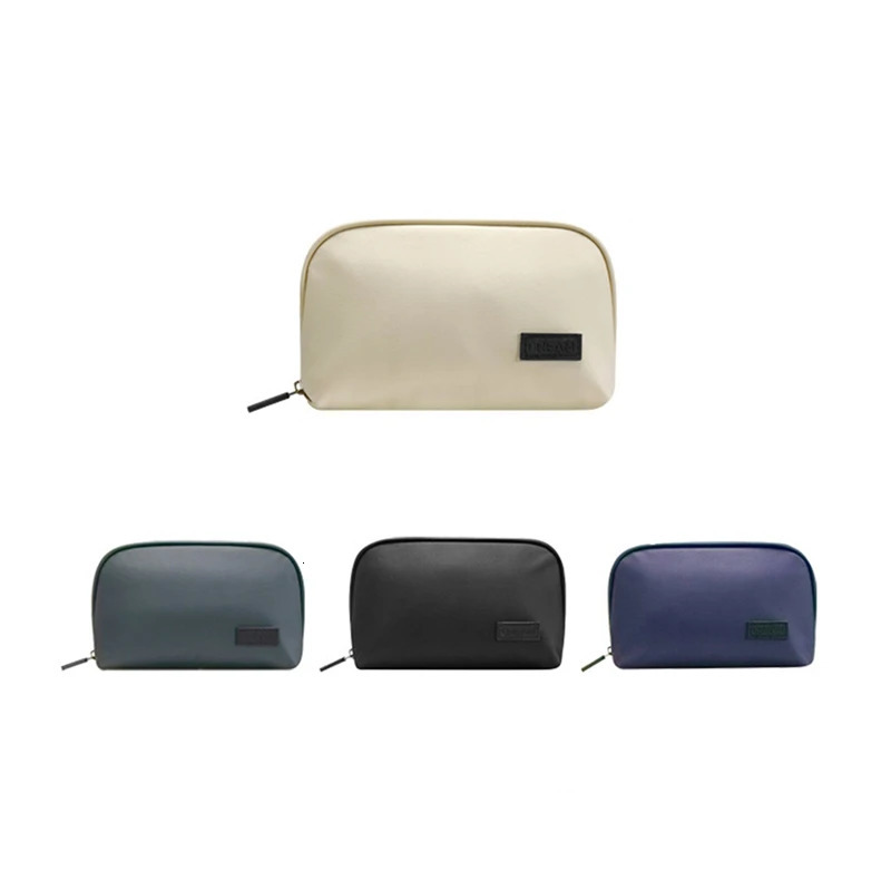 PU Leather Digital Storage Bag Cosmetic Case Large Capacity Waterproof Storage Bag For Mobile Phone Data Cable Solid Color 250606