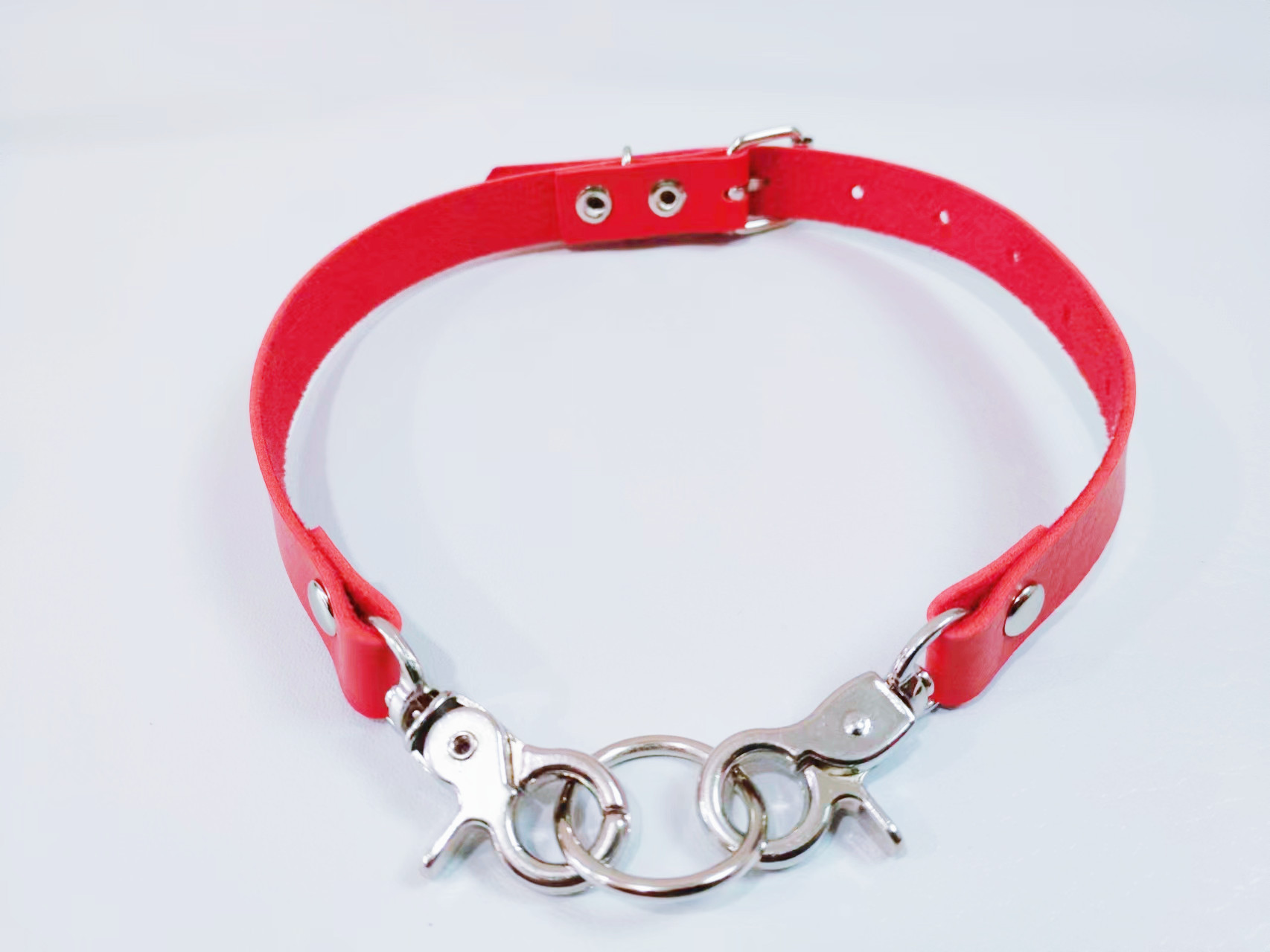 Choker 5PCS/LOT Y2K hip-hop leather Rock Contrast Fluorescent Alien Pendant pink Chain Necklace