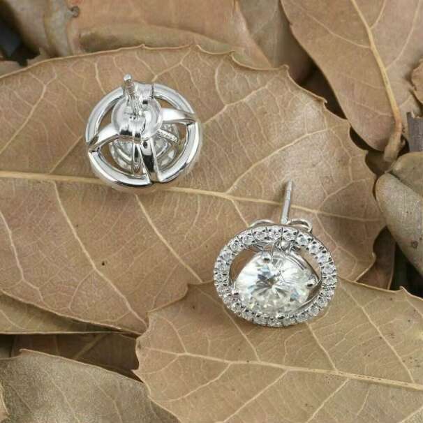 925 Sterling Silver Moissanite Diamond Earrings Fashion Jewelry with Unique Design Lab-Grown Moissanite Stud Earrings With GRA