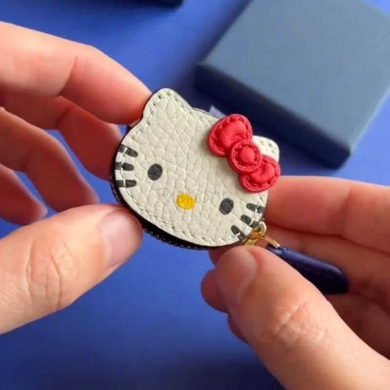 Sanrio Kawaii High Beauty Hello Kitty Cartoon Personalized Creative Leather Bag Keychain Pendant Fashion Clothing Accessories X250612