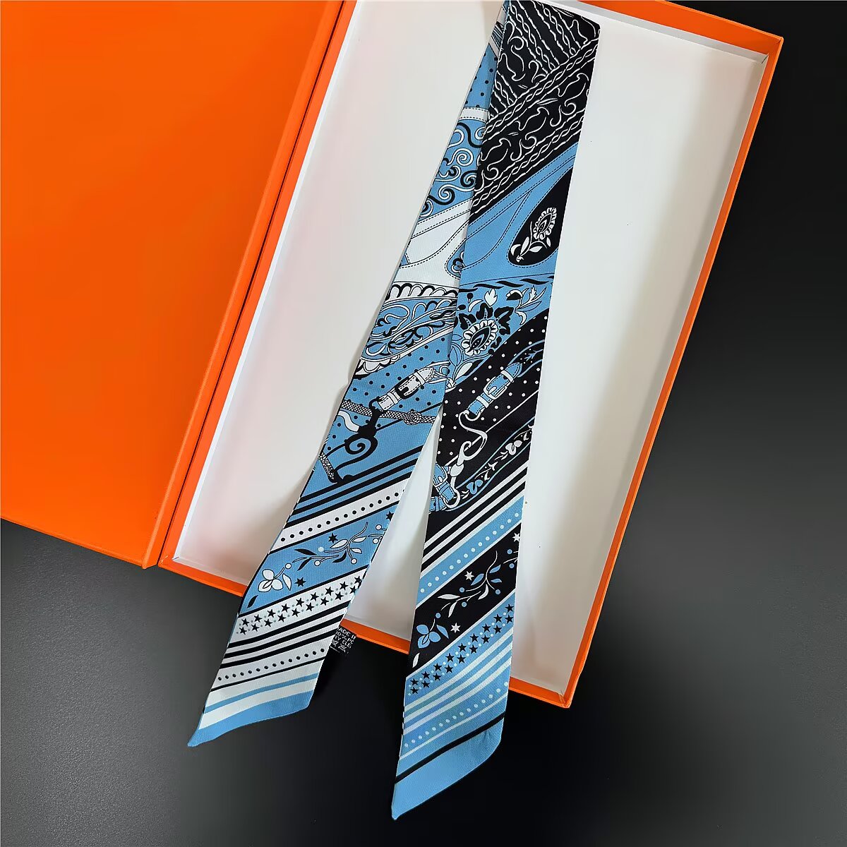 Silk Ribbon Scarf - Elegant 5x90cm Decoration for Handbags and Accessories