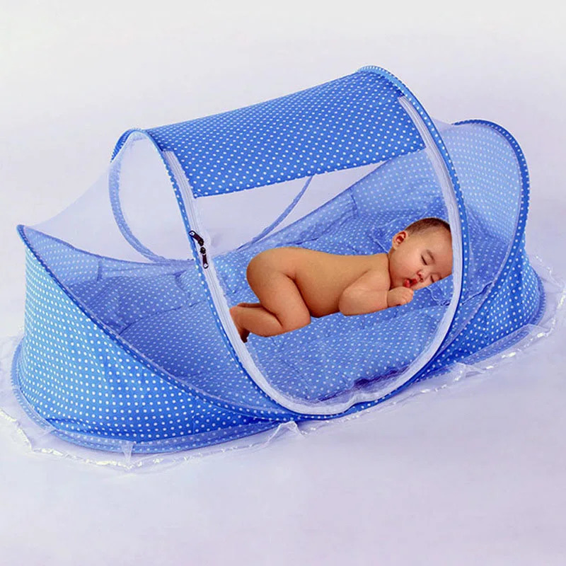 Baby Bed Mosquito Net Crib Folding Netting Mattress Pillow Suit born Cradle Mesh Tent Bedding 250604z