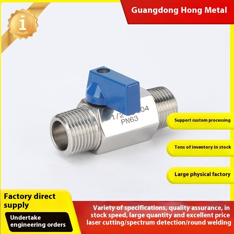 304 Stainless Steel Three-Way Ball with L/T Type One Inlet Two Outlets Internal Thread Vae Switch 6/4 Points 1 Inch