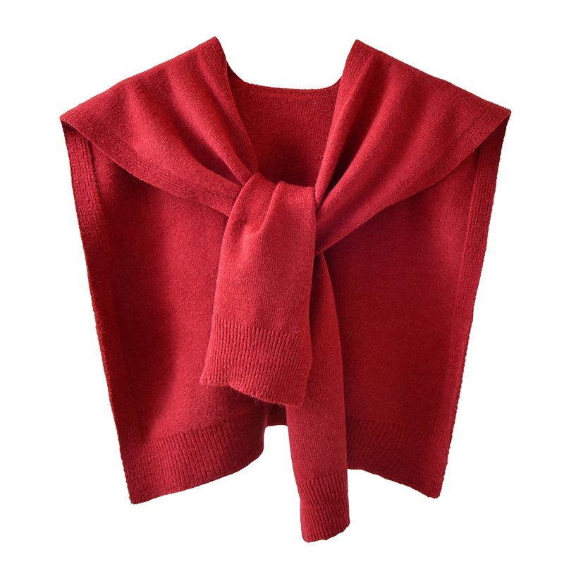 K992 2025 Korean version of air-conditioned room small shawl outer wear net celebrity shirt spring and autumn thick knitted wool with skirt scarf fema