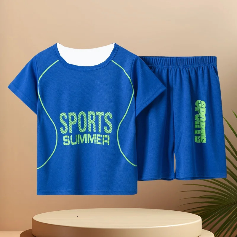 25 Summer Childrens QuickDrying Sports Color Suit Boys Running Playing Breathable Short Sleeves Girls Versatile Shorts 250612