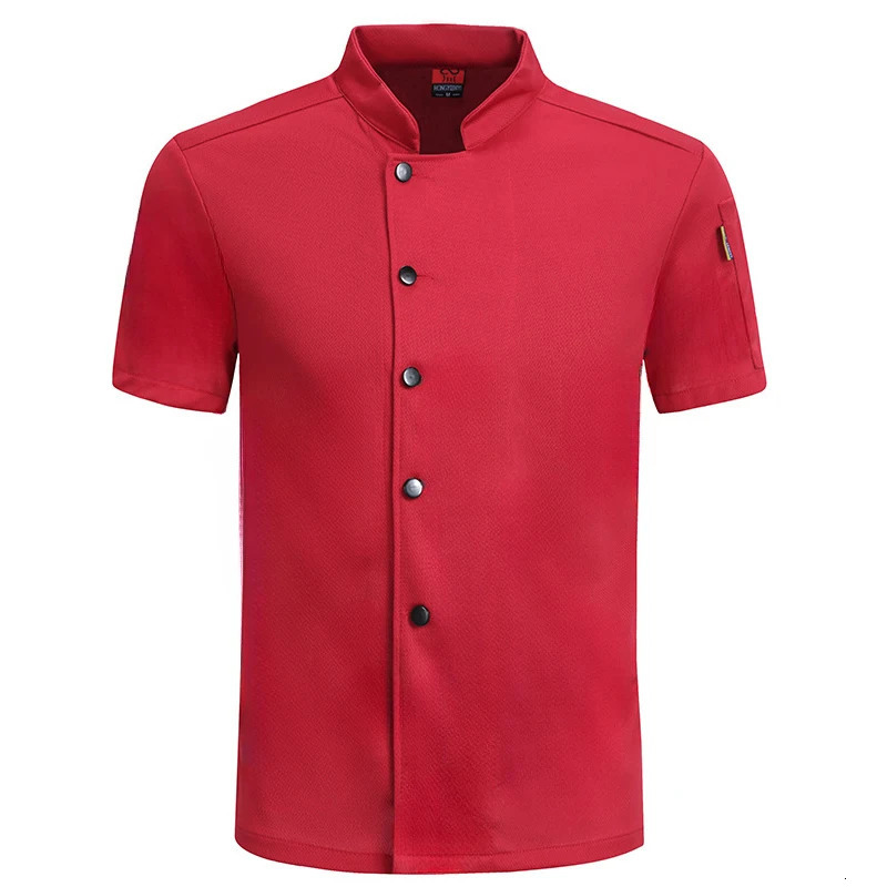 Breathable Short Sleeve Chef Uniform for Restaurant el Kitchen Waiter Shirt 250611