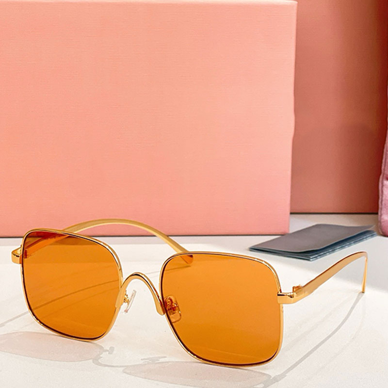 Designer Men Women Square Sun UV400 Polarized Light Mirror Gradient Lens Metal Frame Glasses Outdoor Camping Party with box