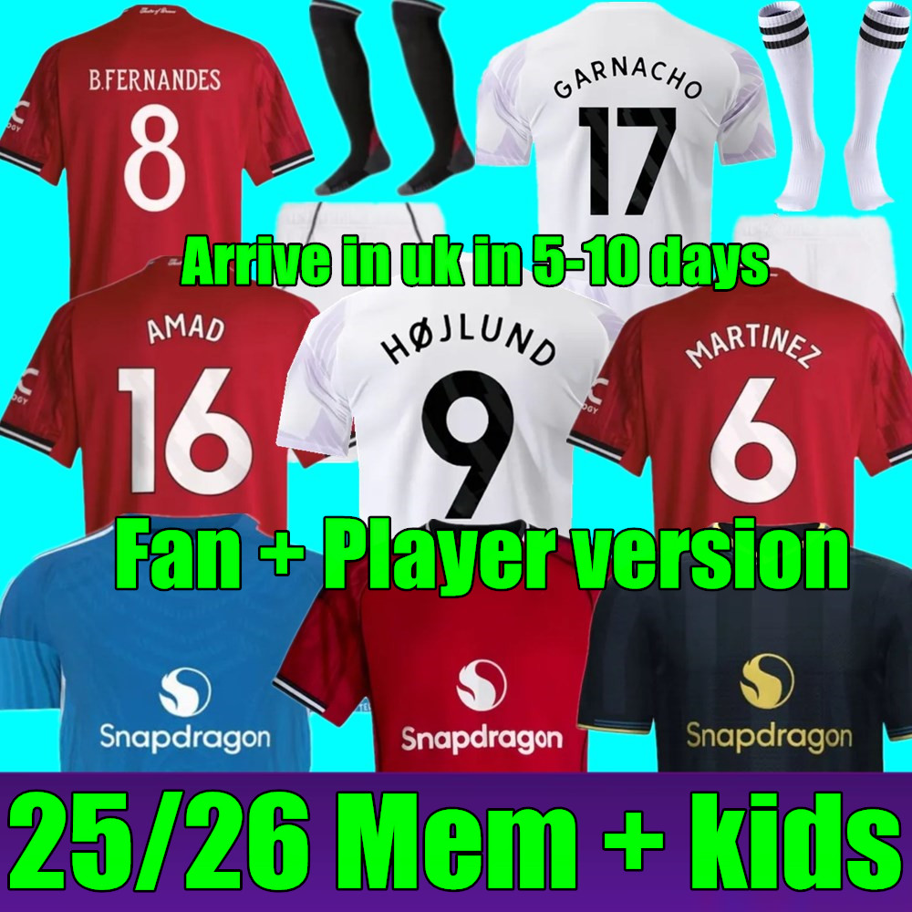 New SANCHO 25 26 HOJLUND soccer jerseys Men Women kids kit AMAD MARTINEZ RASHFORD CASEMIRO ERIKSEN 2025 2026 football shirt MARTIAL B. FERNANDES YORO jersey