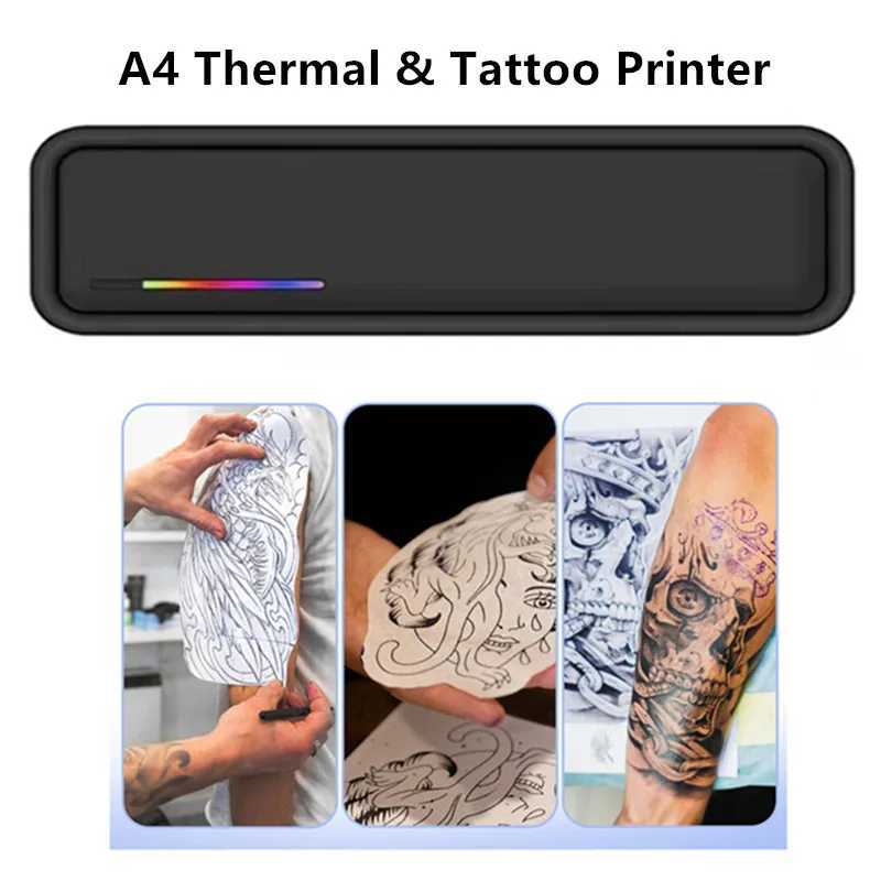 Mini Wireless Bluetooth Tattoo Stencil Printer Inkless Tattoo Transfer Thermal Copier Machine Compatible with Smartphone PC R250612