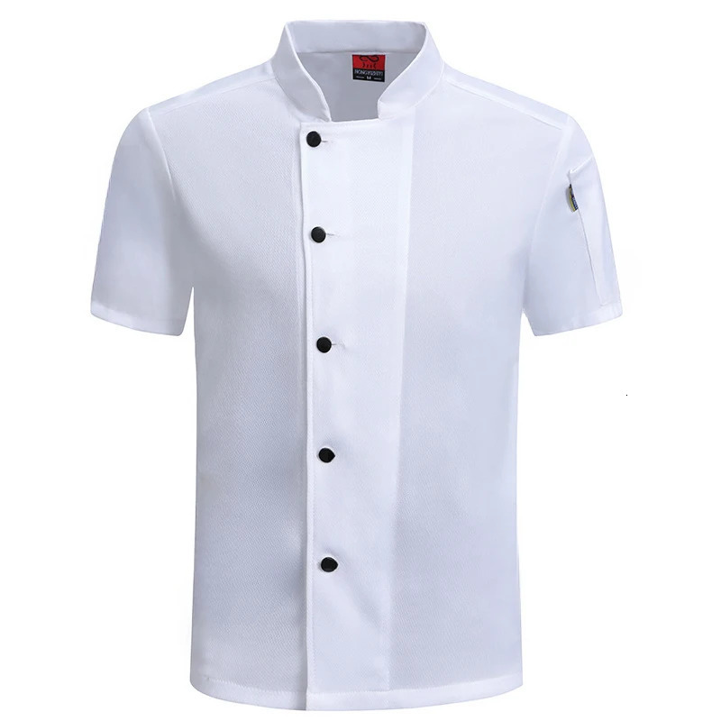 Breathable Short Sleeve Chef Uniform for Restaurant el Kitchen Waiter Shirt 250611