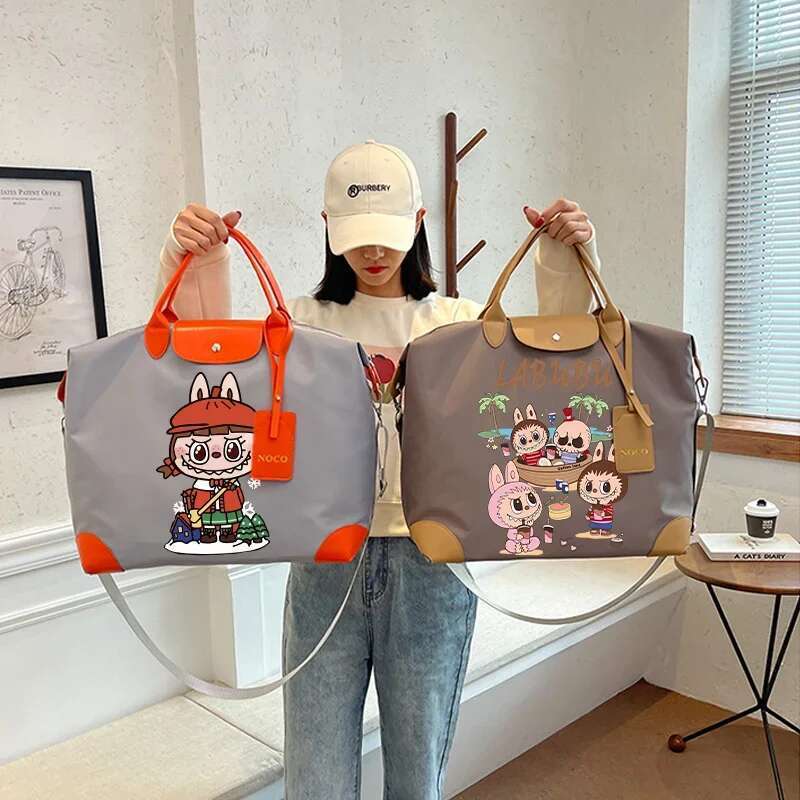 Labubu Cute Travel Bag Carry On Lage Handbag Large Capacity Portable Bags Cartoon Anime Graphic Print Backpacks Party Gifts