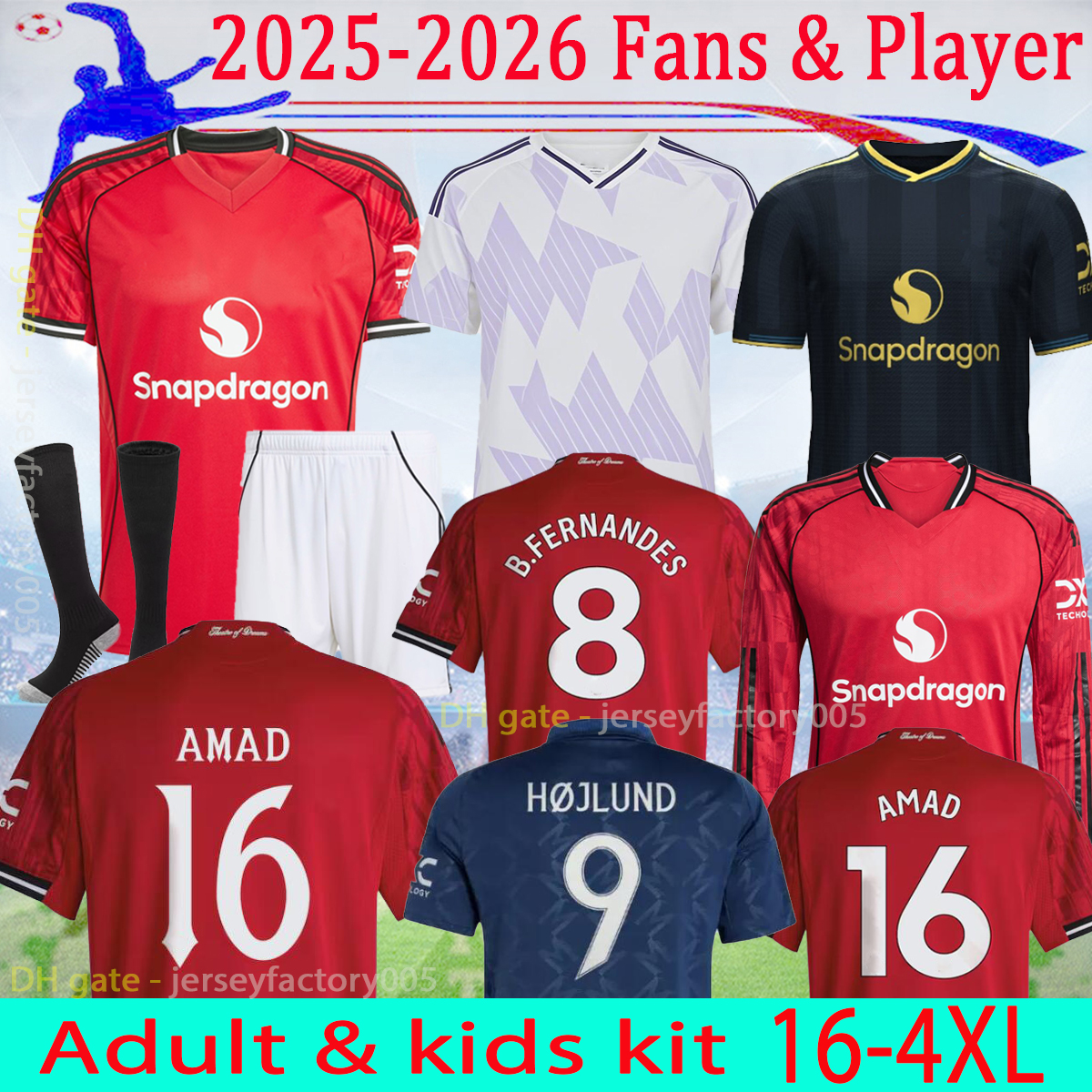 25 26 Stone Roses Soccer Jerseys GARNACHO HOJLUND MARTINEZ MOUNT football shirt B. FERNANDES men kids kits