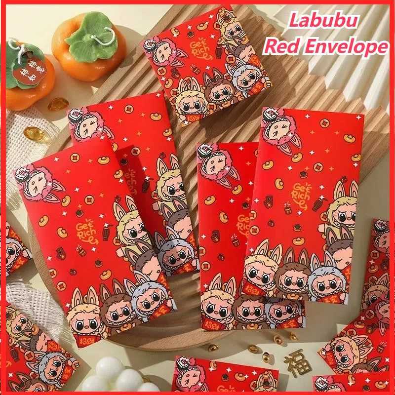 New 2025 Labubu Red Envelope Ins New Year Red Envelope Be Promoted Step By Step Bubu High Lift Wallet Paper Bag Gifts XJ250612