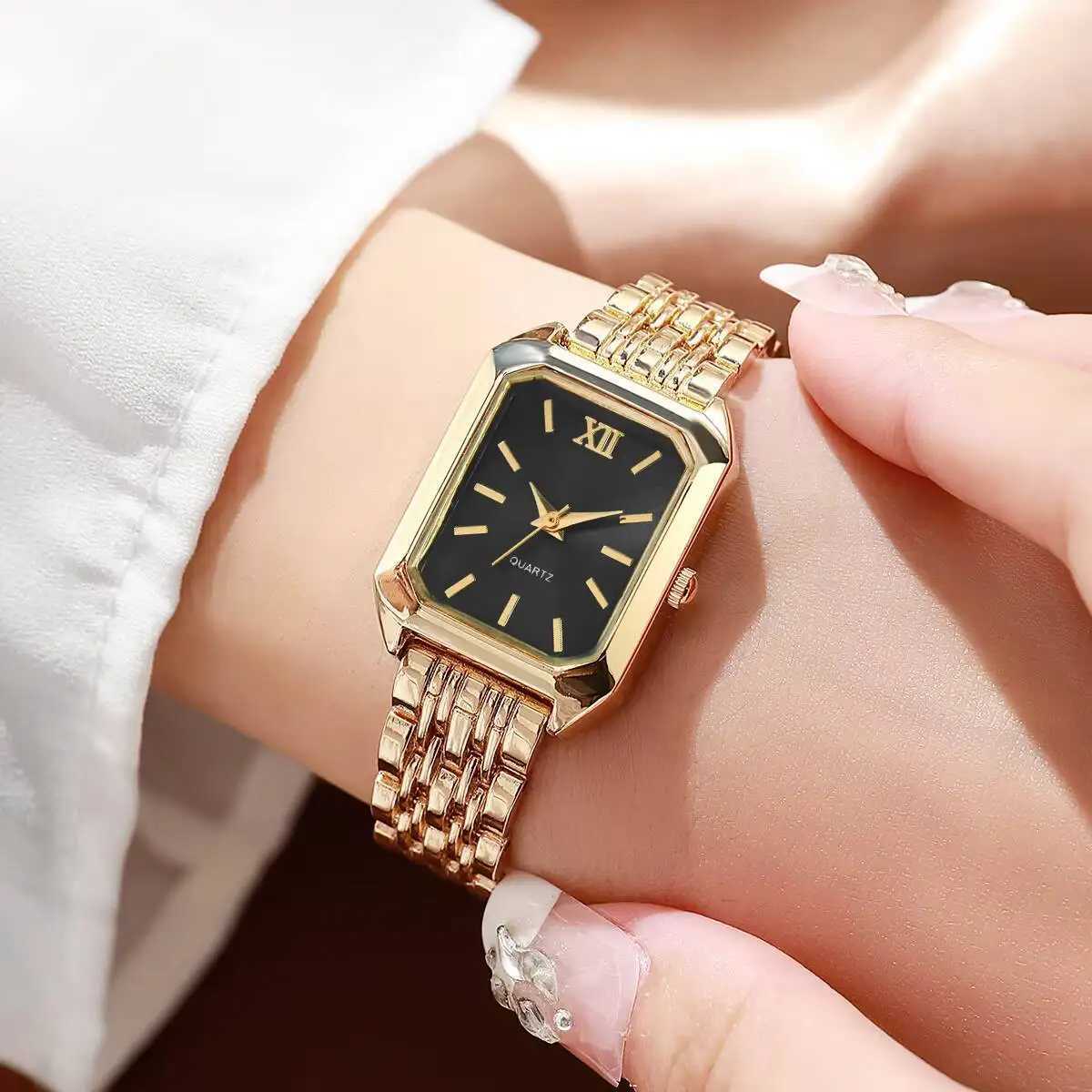 4/5/8/9PCS Fashion Rectangle Women Quartz Luxury Analog Womens Wristwatches For Ladies Clock Reloj MujerWithout Box XJ250612