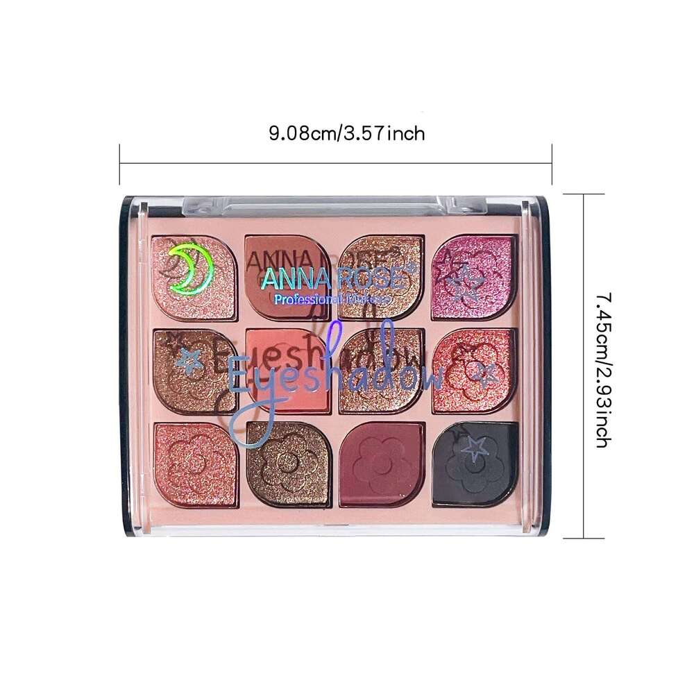 12-Color Korean Eyeshadow Palette Soft Earthy Shades & Pearlescent Mattes for Daily Beauty free shipping