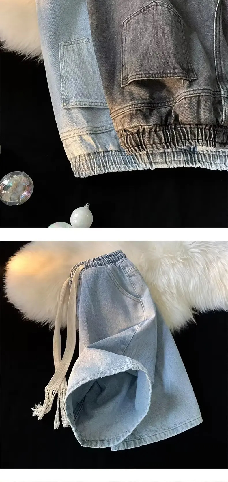 Mens Denim Shorts Summer Thin Lightweight Casual Street Straight Loose Work Outdoor Fashion Urban Workwear 250611Z