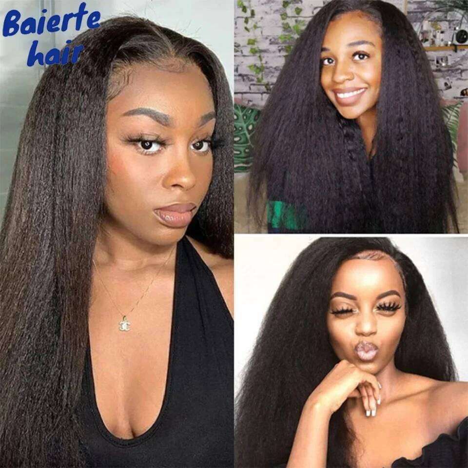 8-30Inch Remy Kinky Human Yaki Straight Bundles Hair Weft With 4X4 Lace Frontal Closure