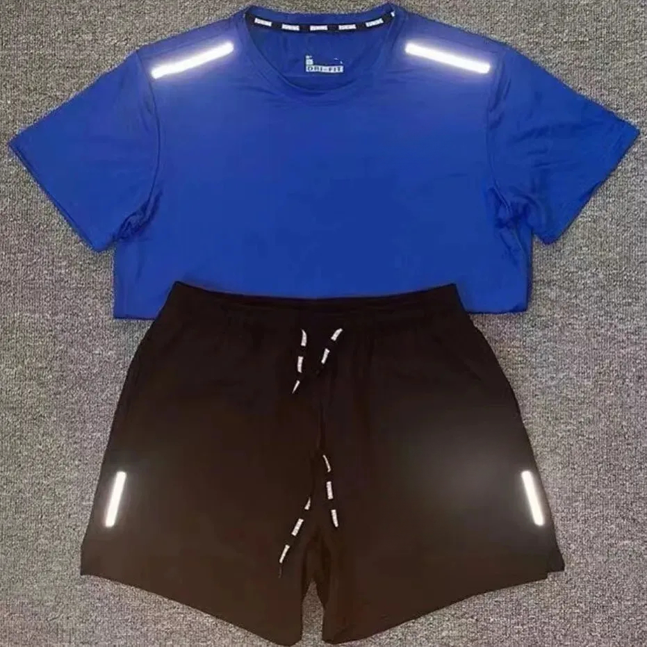 Men's tech suit Sports Shirt Shorts Sports two-piece summer women's running fitness wear quick-drying football sweatshirt Gym sweatshirt Basketball T-shirtventilate