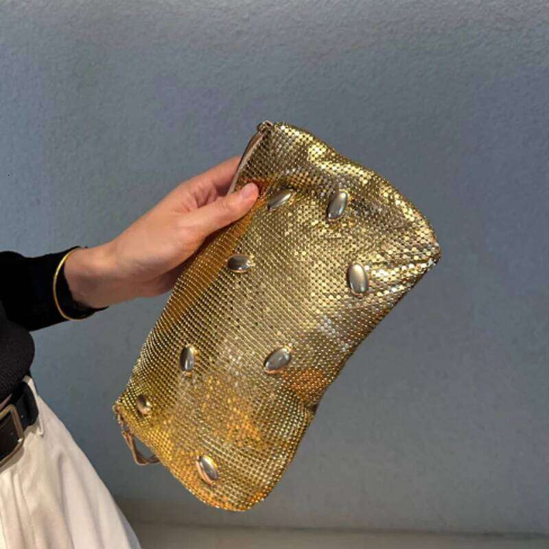 Women's Bags Designer New Gold Underarm Banquet Fashion Design Shoulder Crescent Bag