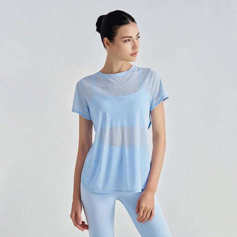 COZOK Gym Tops Women Yoga Shirts Short Sleeve Sports Fiess Hollow Back Breathable Women's T-Shirt Running Workout Clothes