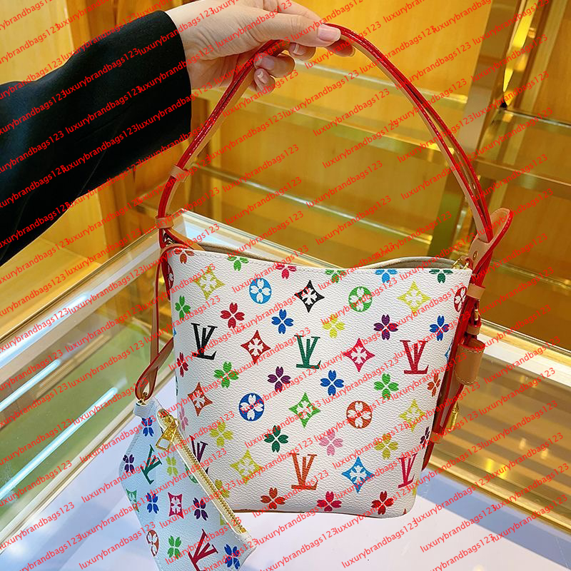 designer bags TM shoulder bag leather takashi murakami rainbow handbag canvas women colorful bag fashion vintage lady clutch tote woman bag purse wallets all in bb