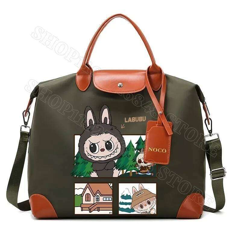 Labubu Cute Travel Bag Carry On Lage Handbag Large Capacity Portable Bags Cartoon Anime Graphic Print Backpacks Party Gifts