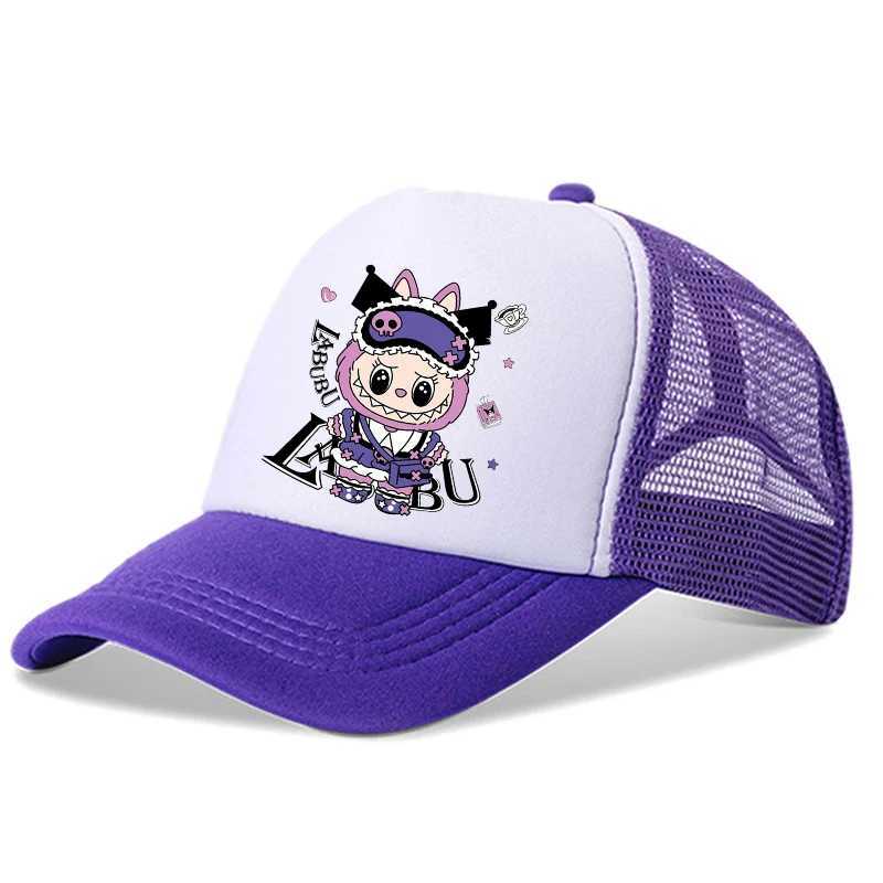 Cute Labubu Mokoko Baseball Cap for Women Girl Cartoon Summer Peak Cap Parent-child Sun Hats Kid Adult Sunscreen Shade Mesh Cap X250612