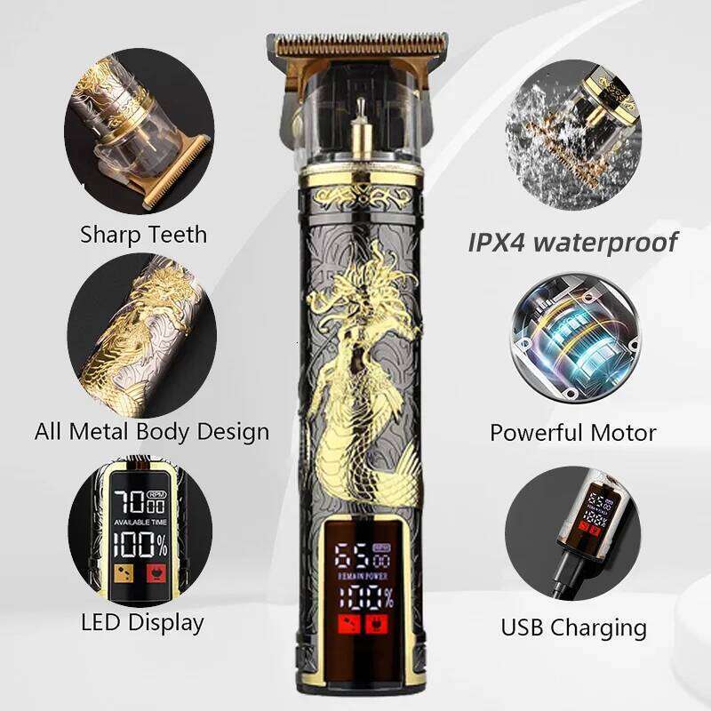 Heavy Metal Hair Cutting hine Clipper Barber Shop for Men Mower Men's Electric Shaver Haircut Beard Trimmer g250612