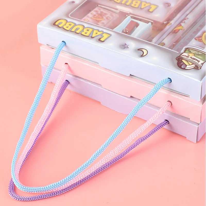 Kaii Labubu Stationery Set with Pencil Case for Kids Children Aesthetic School Learning Supplies Organizer Students Gift XJ250612