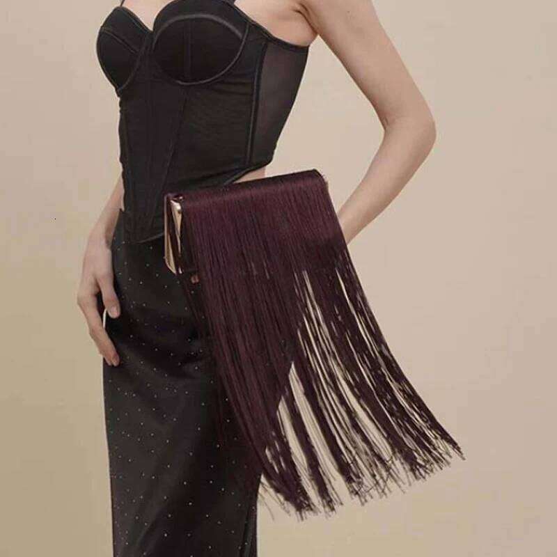 Women's Bags Designer Fashion Retro Long Tassel Box With Simple Design Small Square Clutch Crossbody Bag