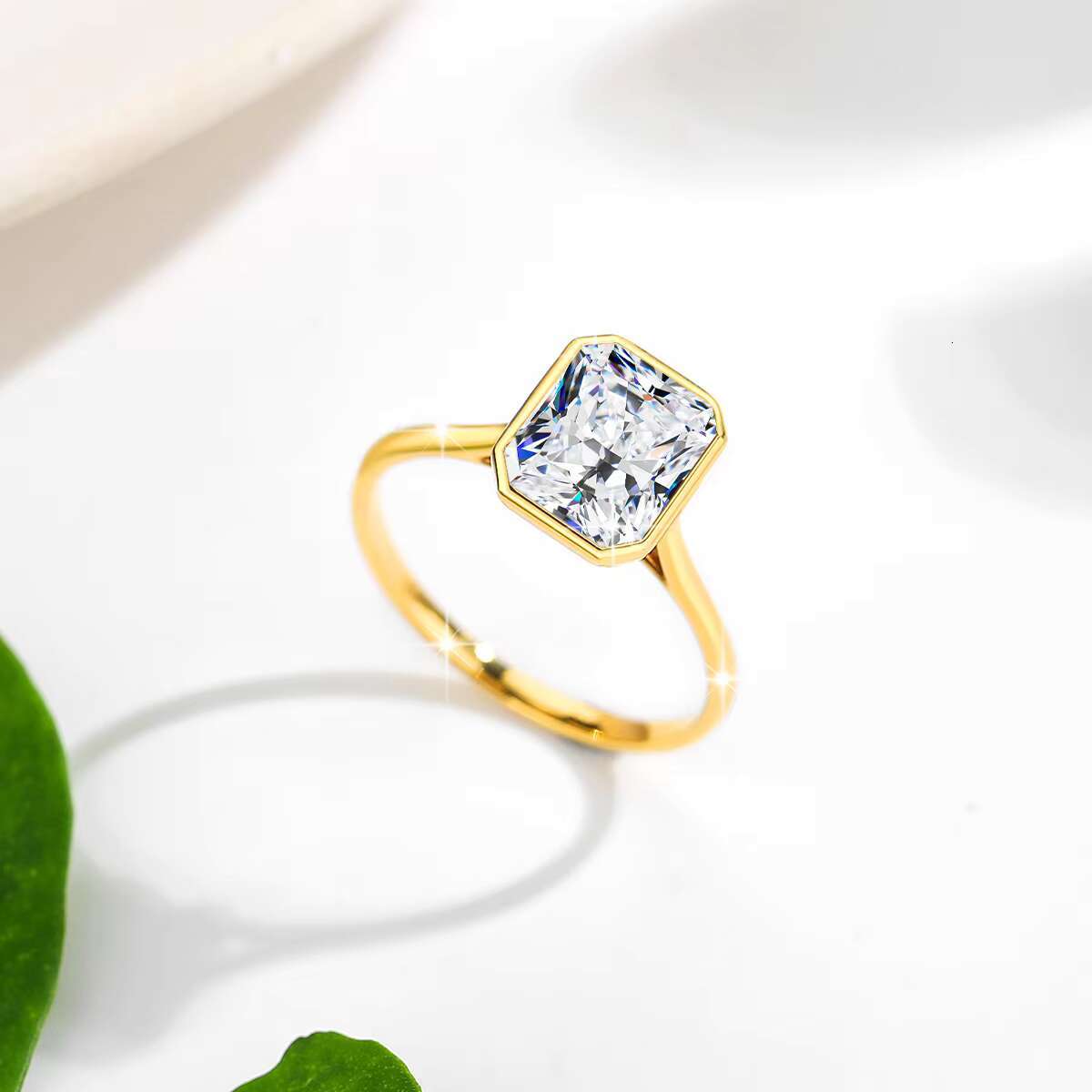 Wholesale Hollow 14K Gold 3ct Radiant Cut Moissanite Diamond Engagement Rings Fine Jewelry for Women Original Joyas De Oro
